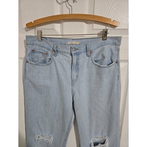 Levi's Low Pro Straight High Waisted Jeans Women's Size 31 (10/12) Distressed - Picture 4 of 15